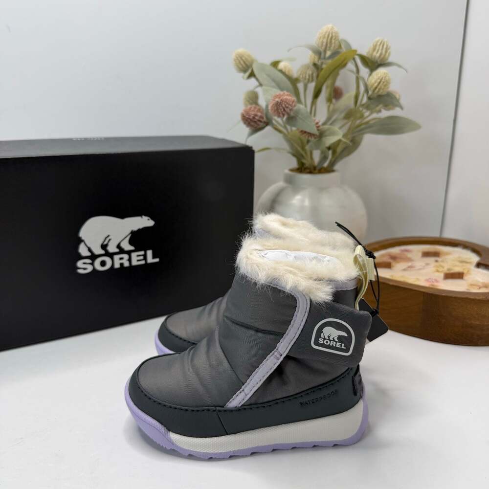 Sorel Whitney II Plus Waterproof Boot Quarry/Lavender Cloud Toddler 6 NWB